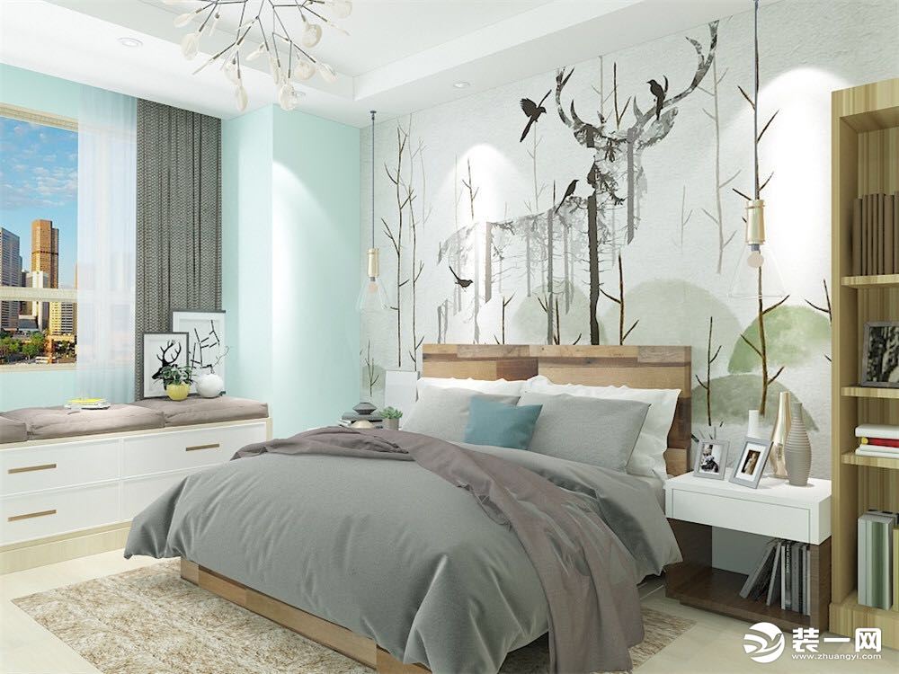 卧室的床基本用了布艺，简洁 美观又舒适
