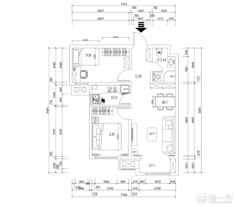 此戶型屬于南北通透，通風(fēng)方面非常，每個空間都有窗戶，采光方面非常好