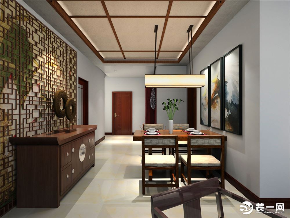 客厅作为待客区域，要稳重，用浅色地砖，且室主人喜欢温暖鲜明的颜色，所以客餐厅墙面家具色彩比较清新，软