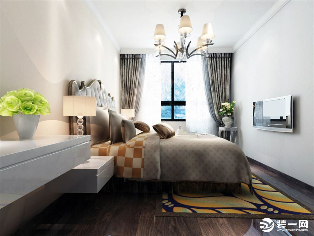 卧室则采用了简约的素朴的手法墙面无过多装饰体现了现代的美。