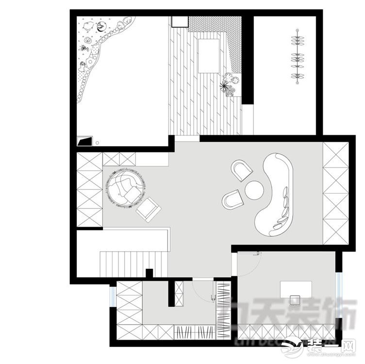 【力天装饰】美庭院  240㎡ 三居室 欧式 家装效果图
