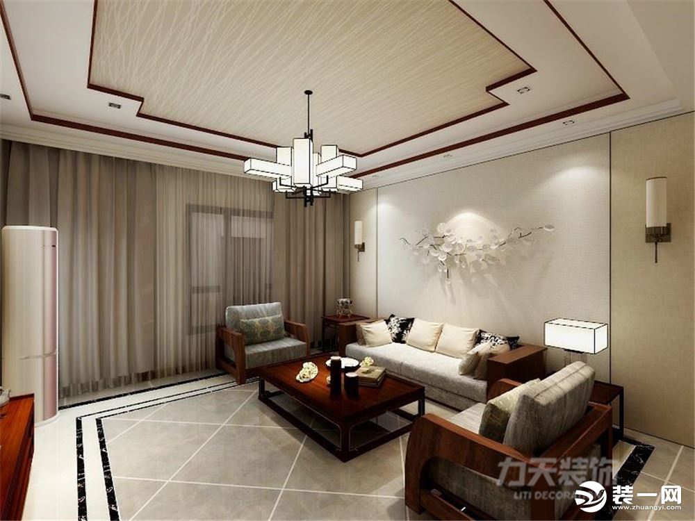 【力天装饰】绿洲湾 134㎡ 四居室 新中式  家装效果图