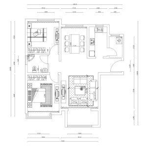 该户型为奥莱城小高层标准层E户型两室两厅一厨一卫109.00㎡。
