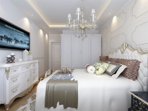  家具的选择较为简单，家具的选择为白色，使整体设计很时尚、简洁，适合居住。