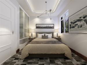 本案为2室1厅80㎡，本案为简欧，客厅的设计比较简单，沙发背景墙放啦几幅幅装饰画，使空间更为大气，吊