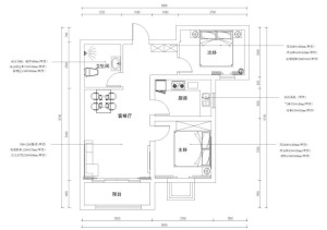 【力天装饰】融泰城 2室 89㎡ 现代户型图