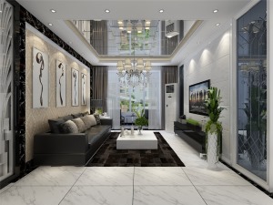 首先客厅地面选择白的大理石纹路的800*800大地砖