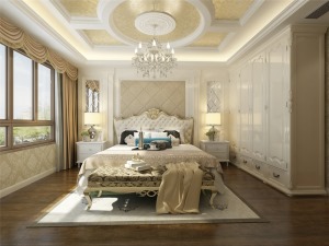 【力天装饰】香槟城 三室 132平 欧式风格  卧室