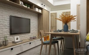 本户型属于小户型，采用北欧风格，家具多以白色为主，搭配原木色地板，尽显北欧特色.