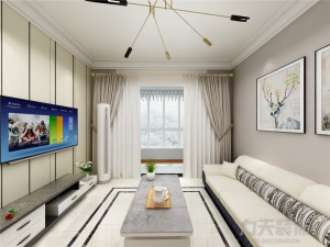 【力天装饰】龙庭家园 84㎡二居室 现代家装效果图