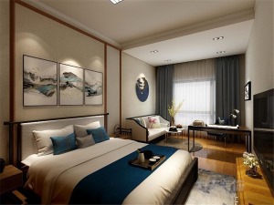 【力天装饰】绿洲湾 134㎡ 四居室 新中式家装效果图