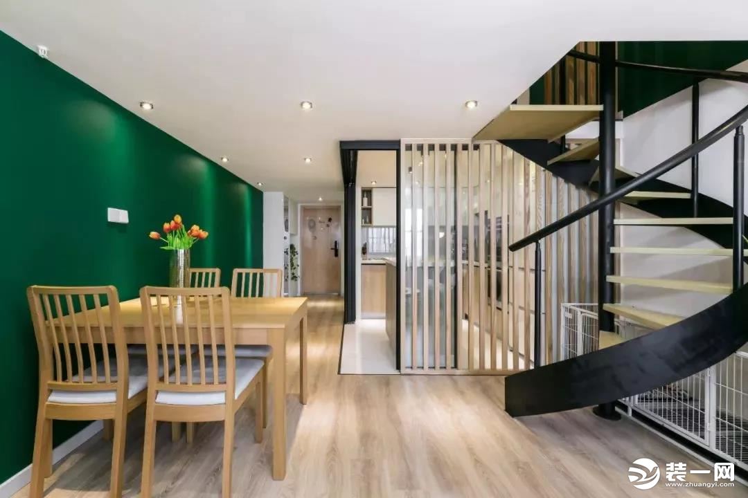 64㎡现代轻奢风格小复式公寓装修，旋转楼梯超好看！