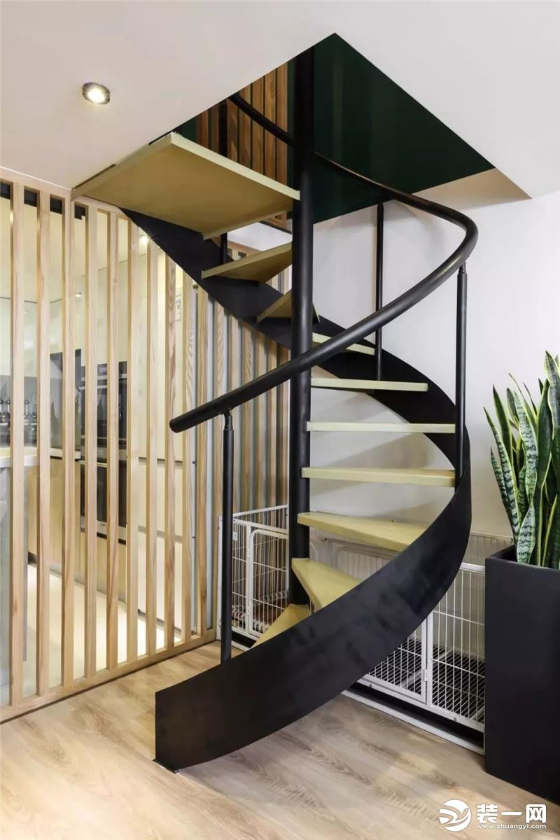 64㎡现代轻奢风格小复式公寓装修，旋转楼梯超好看！