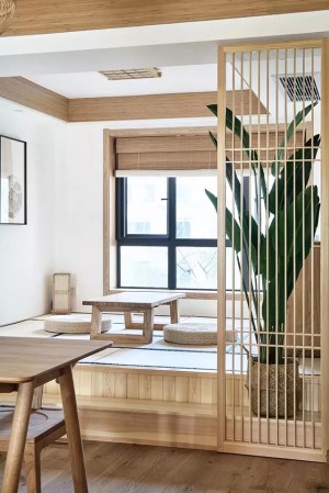 【上海缘环】130㎡日式原木三室，榻榻米休闲室，阳台的山水小景，美翻了