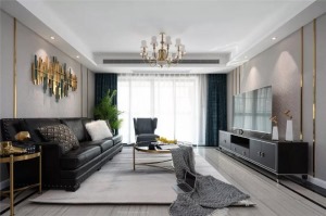 【上海缘环】143㎡现代美式风格3室2厅装修效果图，新派时尚美居！
