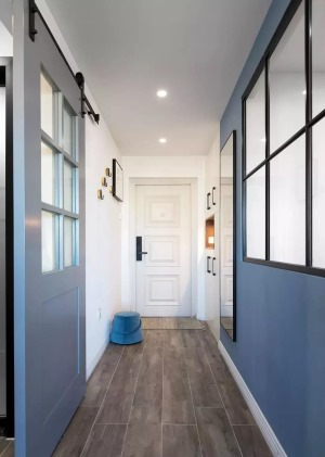 《缘环装饰》68㎡时尚现代北欧风格装修效果图，可爱蓝色系两居室！