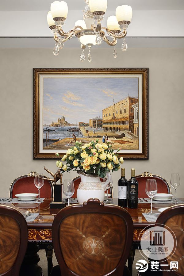 新古典风格实景—德水香林平层效果图餐桌