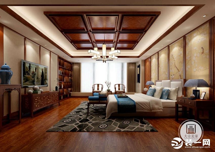 远洋国际—新中式别墅224平大业美家卧室