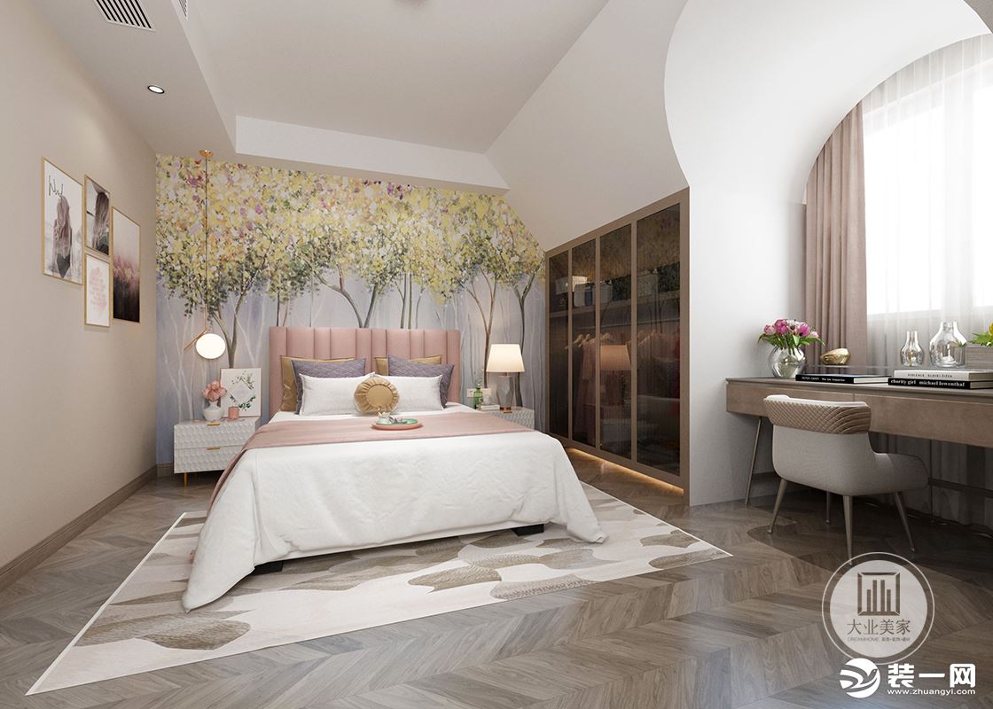 南京长江之家复式155平日式风格效果图卧室