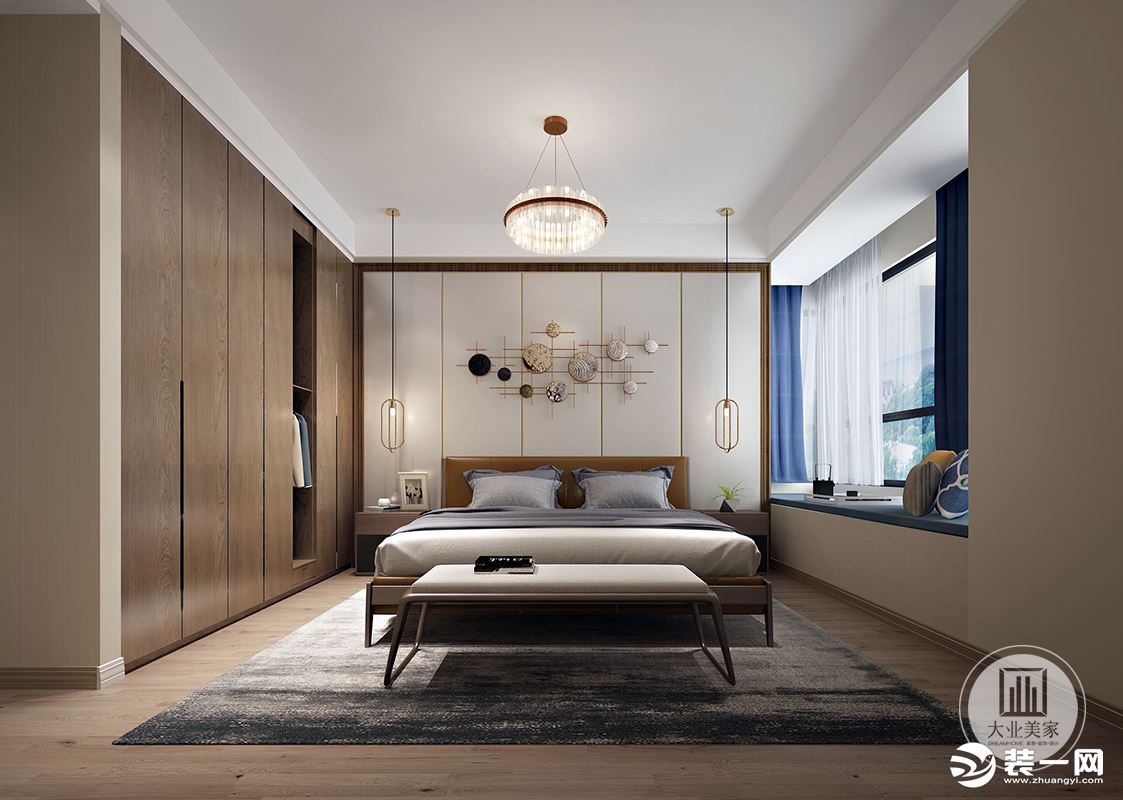 南京紫金佳苑平层120平新中式风格卧室