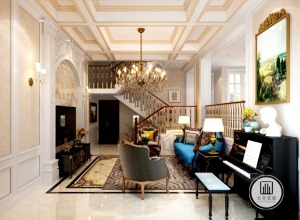 加州城—欧式古典别墅300平大业美家客厅