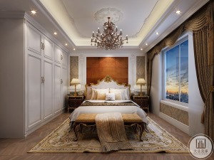 三层主卧室、美式风格装修效果图