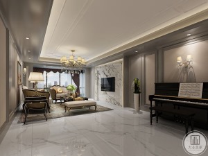 一层客厅、新古典风格装修效果图