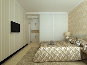义乌城小区家装欧式卧室效果图