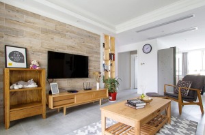 中央美郡 105平 三居室 造價10萬 日式風格日式客廳