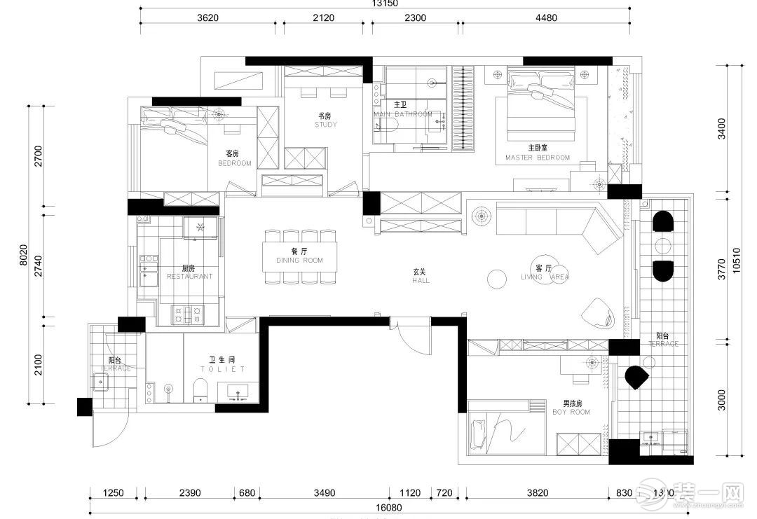 良工裝飾/實景案例//120㎡之江一號現代風，住有品位的家，過有質感的生活 戶型方案設計