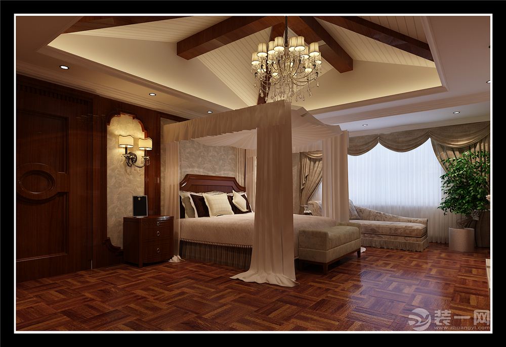 华远海蓝城美式风格顶层复式 卧室