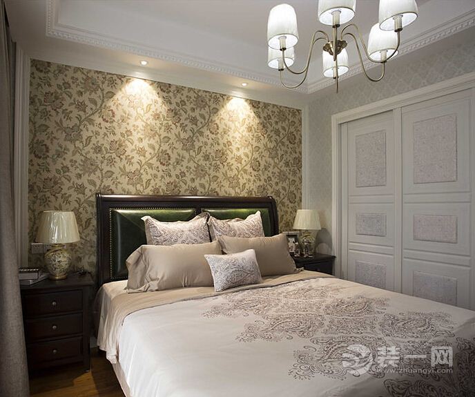 合肥绿然装饰-长宁家园 97平 三室两厅 造价 16万 美式装修效果图 卧室