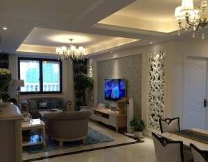 合肥綠然裝飾中鐵濱湖名邸 143平三室 造價 25萬 美式裝修效果圖