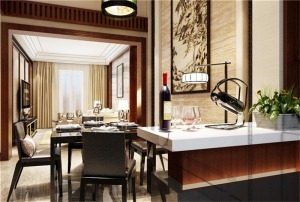 北辰三角洲 120平 三居室 造价 19万 新中式风格餐厅