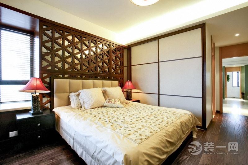 苏州雅腾装饰 招商长提387平中式风格卧室案例设计效果图 