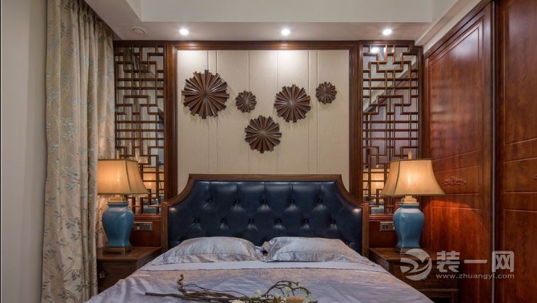 苏州雅腾装饰 荷澜廷134平新中式卧室案例设计效果图