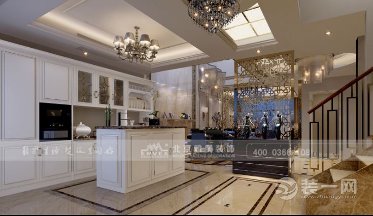 苏州雅腾装饰  世贸石湖湾310平新古典风格餐厅案例设计效果图