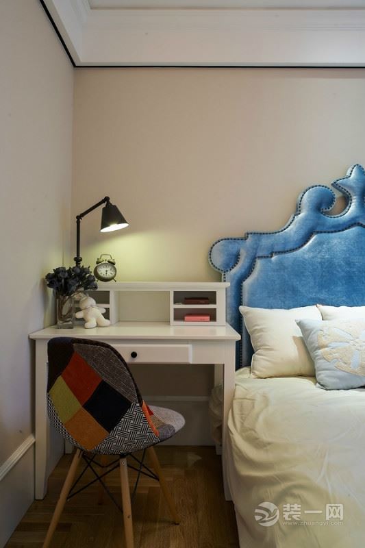 苏州雅腾装饰  石湖湾140平简约美式风格卧室一隅案例设计效果图