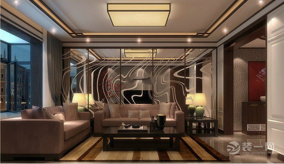 苏州雅腾装   太湖相王府175平后现代风格客厅案例设计效果图