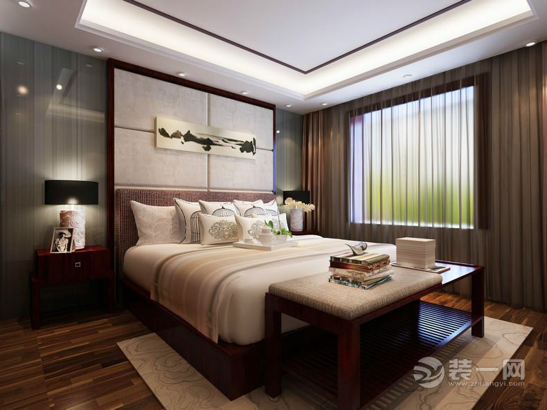 北京雅腾装饰  合景峰汇中式风格卧室案例设计效果图