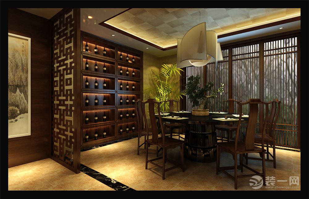 北京雅腾装饰-中式风格餐厅案例设计效果图