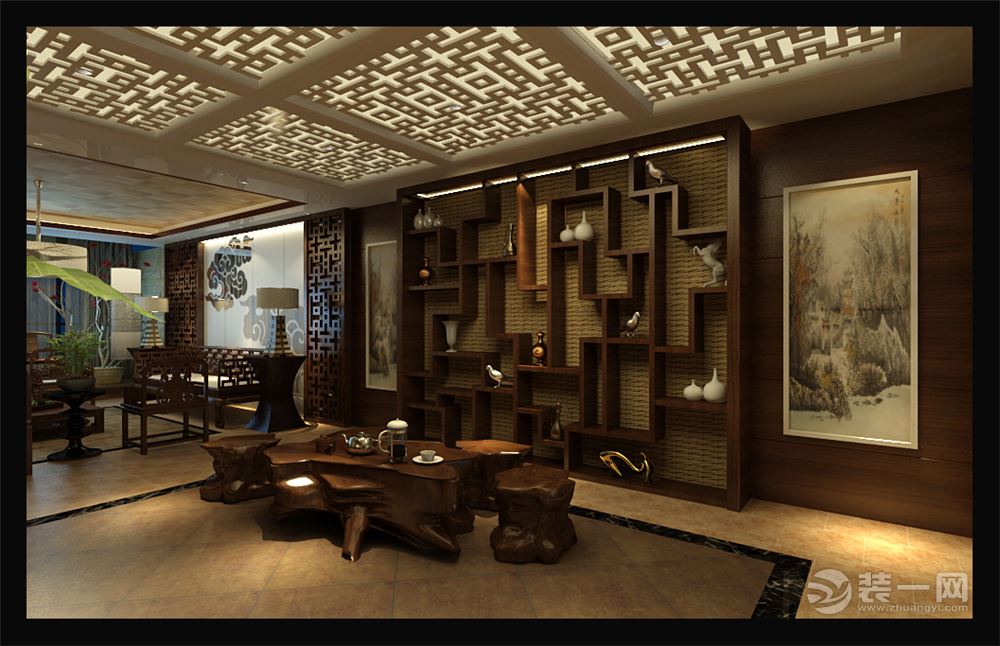 北京雅腾装饰-中式风格茶室案例设计效果图