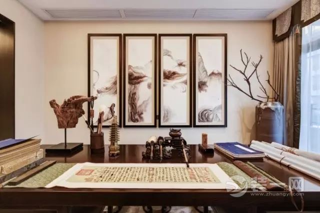 北京雅腾装饰-天之运新中式风格书房案例设计效果图
