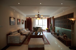 现代园墅－东南亚风格装修设计效果图客厅