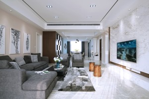 北京雅腾装饰 -现代简约风格客厅案例设计效果图