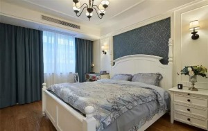 北京雅腾装饰-越湖家天下美式风格卧室案例设计效果图