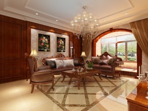 北京雅腾装饰-美式风格客厅案例设计效果图