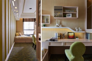 小房间单独隔出一个小书房和一个榻榻米，增加空间的功能性使用更加方便快捷。