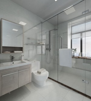 120平三居室现代风格卫生间装修效果图