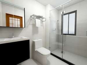 96平三居室现代风格卫生间装修效果图